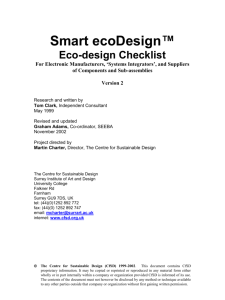 Eco-design Checklists - The Centre for Sustainable Design