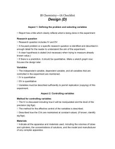 IB Chemistry—IA Checklist - Humble Independent School District