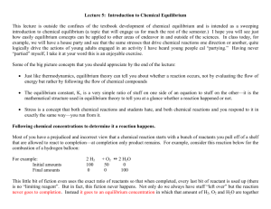 Introduction to Chemical Equilibrium