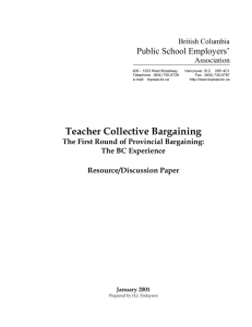 Teacher Collective Bargaining The First Round of Provincial