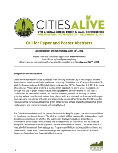 Call for papers - Green Roofs for Healthy Cities
