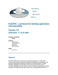 Appendix A - The Plastic Protocol version 0.5