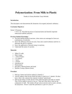 Polymerization: From Milk to Plastic