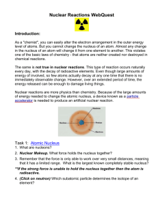 Nuclear Reactions WebQuest