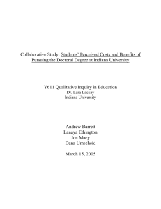 Students` Perceived Costs and Benefits of Pursuing the
