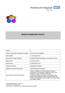 Waste Handling Policy - Portsmouth Hospitals Trust