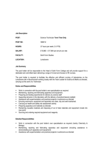 Job Description and Personal Specification