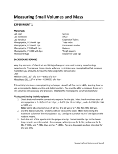 Measuring Small Volumes and Mass