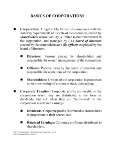 Corporations – Formation