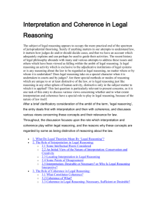 Interpretation and Coherence in Legal Reasoning