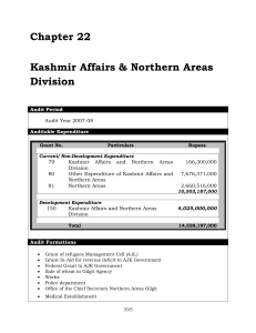 Chapter 22: Kashmir Affairs & Northern Areas Division Chapter 22 K