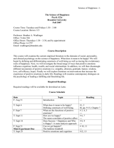 The Science of Happiness
