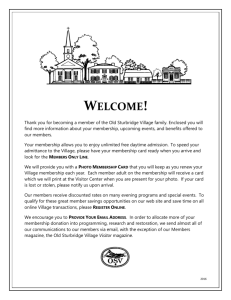 Welcome! Thank you for becoming a member of the Old Sturbridge