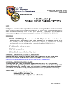 Access Roads & Driveways - Cal Fire/San Luis Obispo County Fire