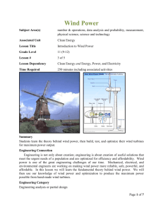 WindPowerLessonPlan - College of Engineering