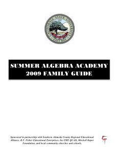 Algebra Academy Handbook - California State University, East Bay
