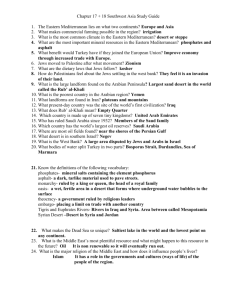 Chapter 17 + 18 Southwest Asia Study Guide