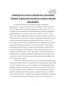 Engineering Crop Disease Resistance Through Biotechnology