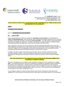Schulich Medicine & Dentistry and london hospitals Joint Letter of
