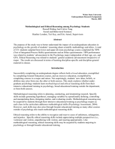 Methodological and Ethical Reasoning among Psychology Students