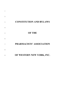 constitution and bylaws - Pharmacists Association of Western New