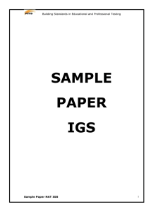 Sample Paper SESE Science