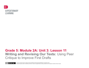Grade 5: Module 2A: Unit 3: Lesson 11 Grade 5: Module 2A: Unit 3