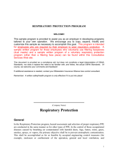 Respiratory Protection Program - Midwestern Insurance Alliance