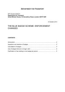 Blue Badge scheme: enforcement changes