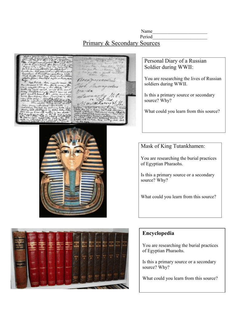 Primary_Secondary Source Worksheet Throughout Primary And Secondary Sources Worksheet