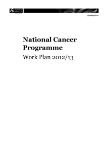 National Cancer Programme for 2012/13