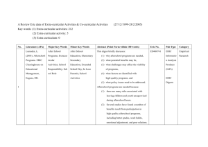 Eric data of Extra-curricular Activities