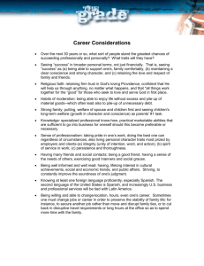 Career Considerations
