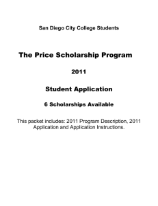 Application Instructions - The Price Scholarship Program