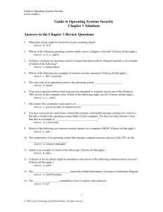 Guide to Operating Systems Security