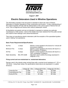 Electric Detonators Used in Wireline Operations