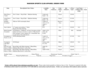 Madison Sports Club Apparel Order forms
