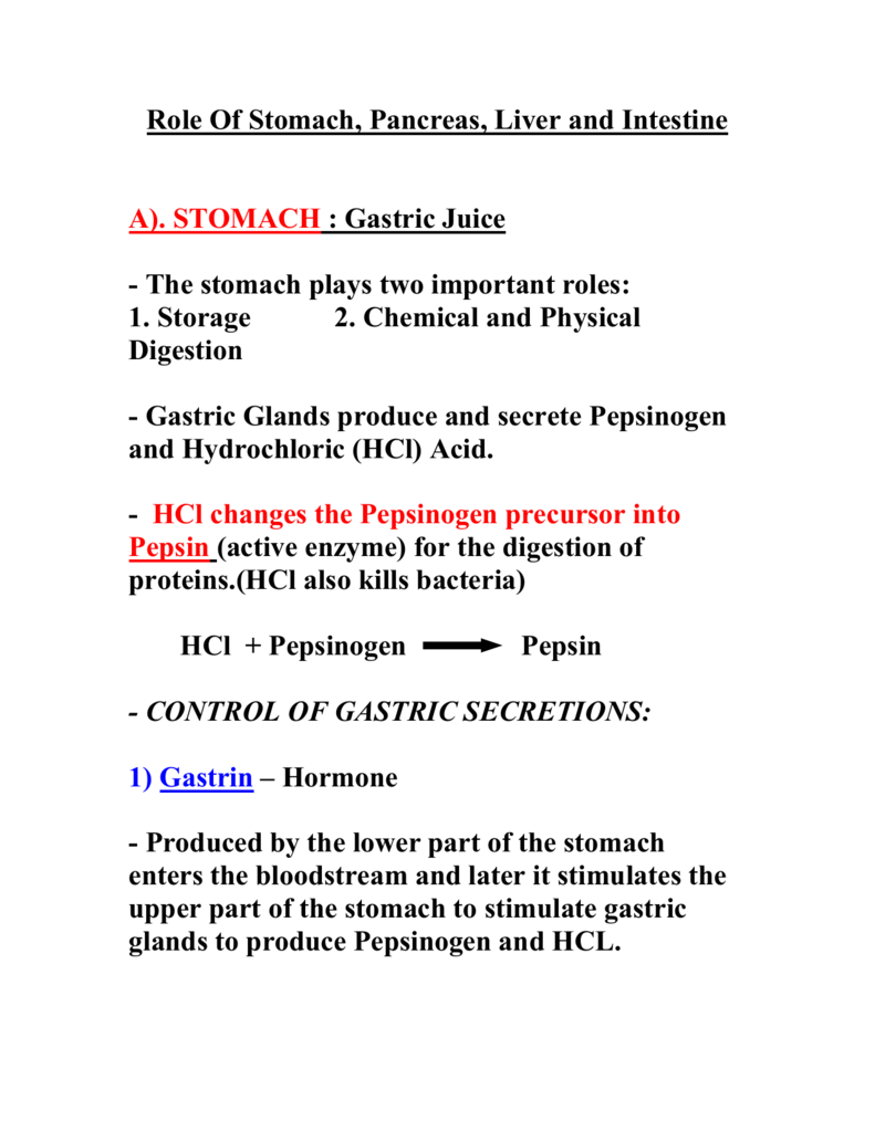 enzymes of gastric juice