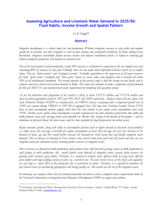 Assessing Change in Food Habits and Spatial Pattern to 2025/50