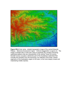 Figure VIII.4 Color ramp - shaded topographic image of the central