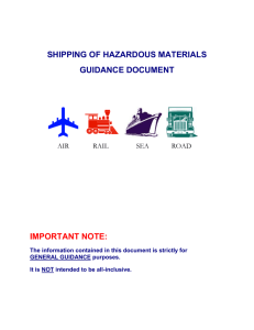 Shipping of Hazardous Materials Guidance