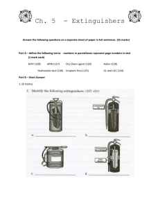 Ch. 5 Extinguisher questions