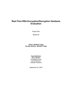 Real-Time RSA Encryption/Decryption Hardware Evaluation