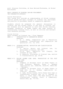 Basic Concepts of Criminal Law – First Semester