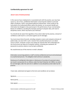 Confidentiality Agreement for Staff