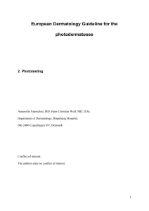 European Dermatology Guideline for the photodermatoses