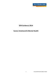 Social, Emotional and Behavioural Difficulties Guidance