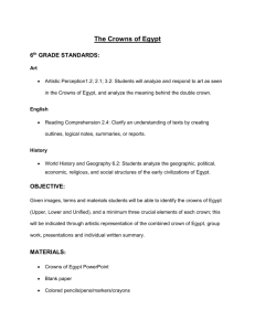 The Crowns of Egypt - 6th Grade Standards (Word)