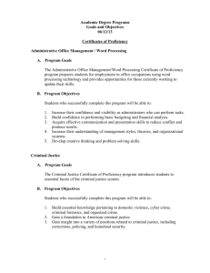 Academic Degree Programs Goals and Objectives 06/12/13