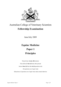 Equine Medicine - Australian College of Veterinary Scientists